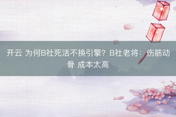 开云 为何B社死活不换引擎？B社老将：伤筋动骨 成本太高