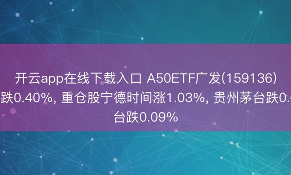 开云app在线下载入口 A50ETF广发(159136)开盘跌0.40%， 重仓股宁德时间涨1.03%， 贵州茅台跌0.09%