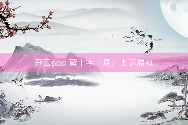 开云app 藍十字「馬」上返勝軌
