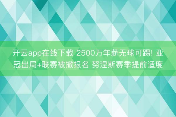 开云app在线下载 2500万年薪无球可踢! 亚冠出局+联赛被撤报名 努涅斯赛季提前适度