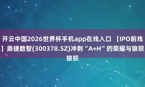 开云中国2026世界杯手机app在线入口 【IPO前线】鼎捷数智(300378.SZ)冲刺“A+H”的荣耀与狼狈