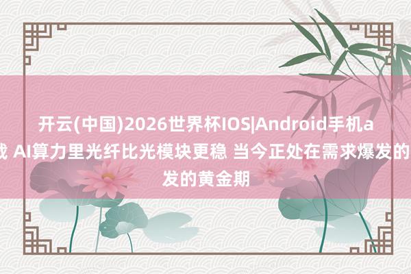 开云(中国)2026世界杯IOS|Android手机app下载 AI算力里光纤比光模块更稳 当今正处在需求爆发的黄金期