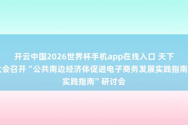 开云中国2026世界杯手机app在线入口 天下互联网大会召开“公共南边经济体促进电子商务发展实践指南”研讨会