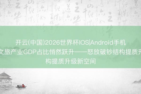 开云(中国)2026世界杯IOS|Android手机app下载 文旅产业GDP占比悄然跃升——怒放破钞结构提质升级新空间