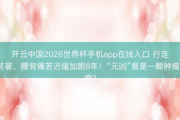 开云中国2026世界杯手机app在线入口 行走贫窭、腰背痛苦迟缓加剧8年！“元凶”竟是一颗肿瘤？
