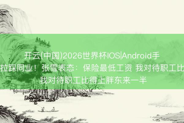 开云(中国)2026世界杯IOS|Android手机app下载 拒却拉踩同业!张雪表态:保险最低工资 我对待职工比得上胖东来一半