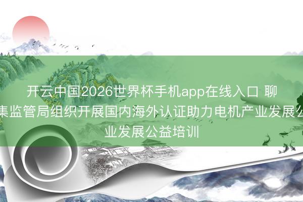 开云中国2026世界杯手机app在线入口 聊城市市集监管局组织开展国内海外认证助力电机产业发展公益培训