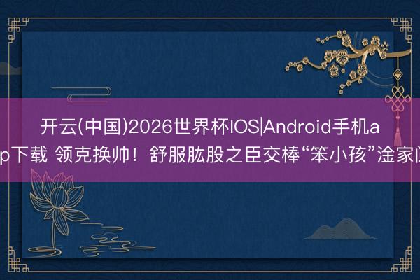 开云(中国)2026世界杯IOS|Android手机app下载 领克换帅！舒服肱股之臣交棒“笨小孩”淦家阅