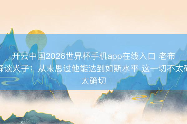 开云中国2026世界杯手机app在线入口 老布伦森谈犬子：从未思过他能达到如斯水平 这一切不太确切